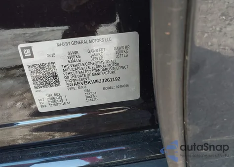 2018 Buick Enclave Premium from USA, damaged, VIN 5GAEVBKW9JJ261192